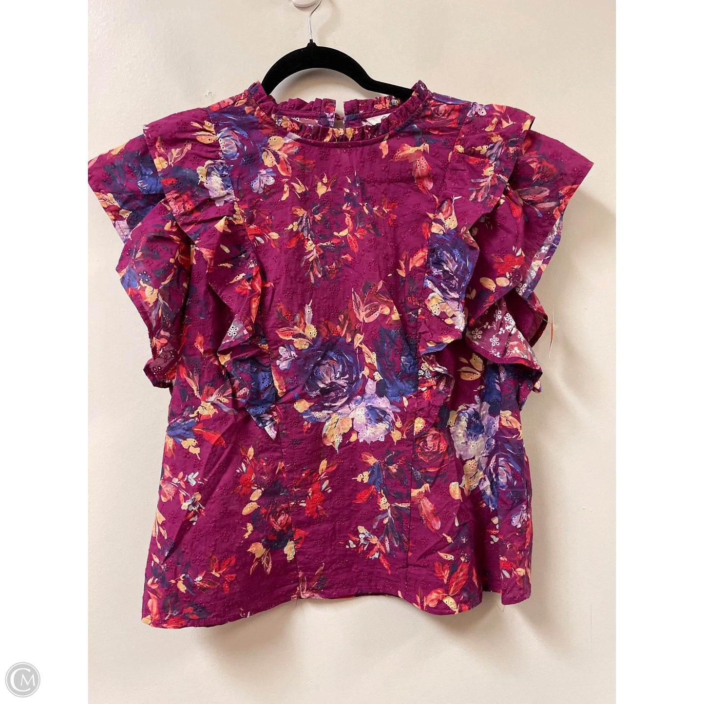Top Short Sleeve By Candace Cameron Bure In Floral Print, Size: S