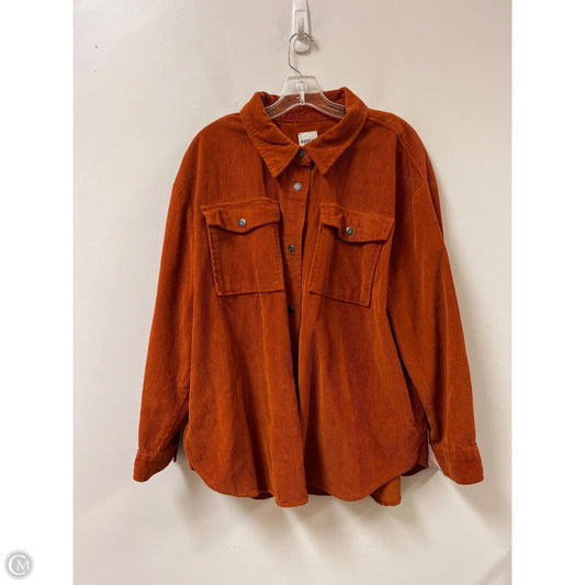 Jacket Shirt By Kensie In Orange, Size: Xl