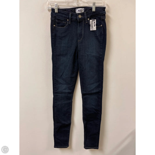 Jeans Skinny By Paige In Blue Denim, Size: 0