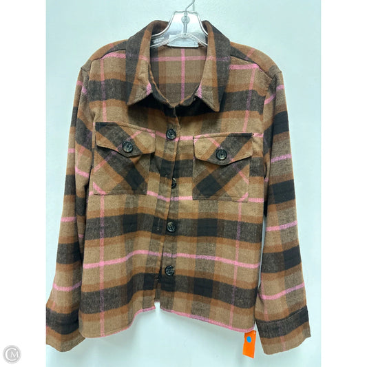 Jacket Shirt By Bb Dakota In Brown, Size: Xl