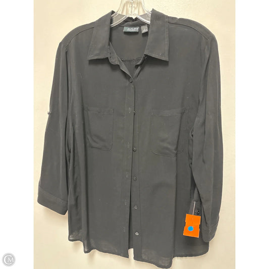 Blouse Long Sleeve By Ana In Black, Size: Lp