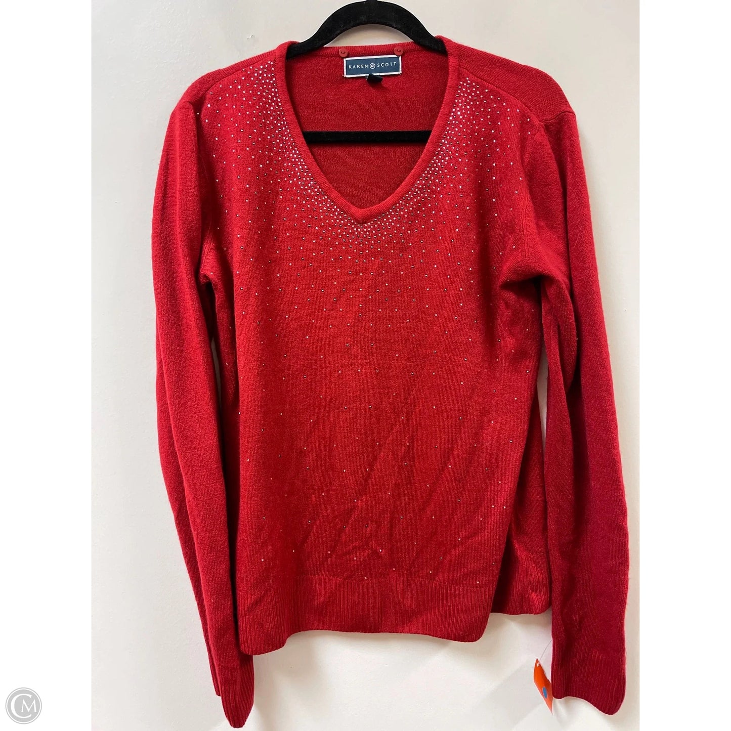 Sweater By Karen Scott In Red, Size: L