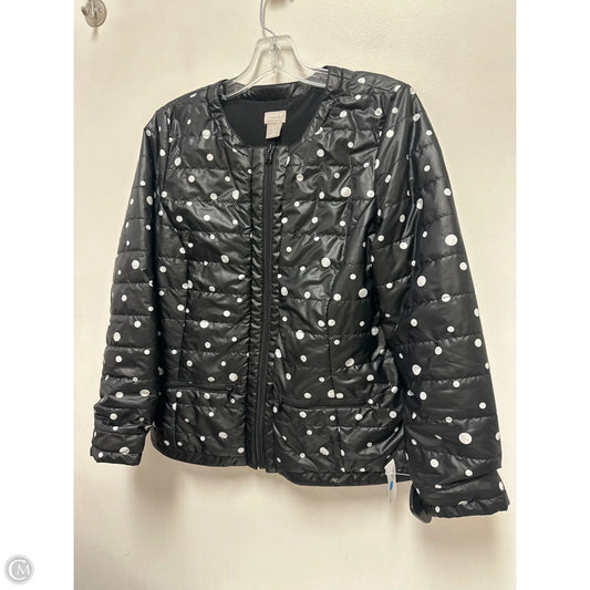 Jacket Puffer & Quilted By Chicos In Polkadot Pattern, Size: S