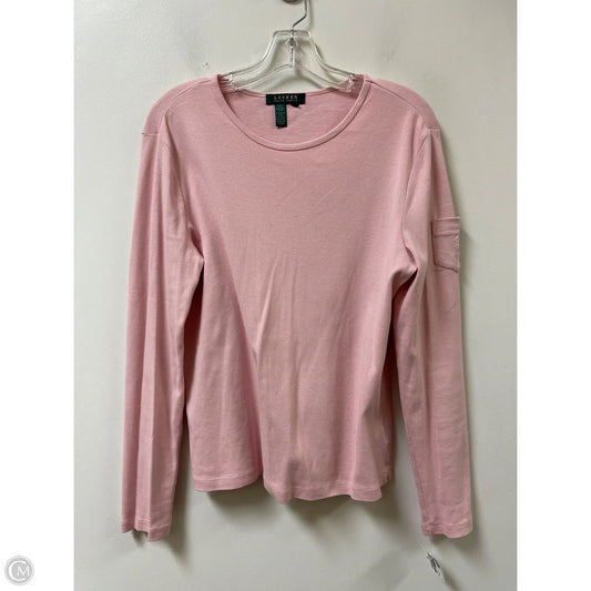 Top Long Sleeve Basic By Ralph Lauren In Pink, Size: L