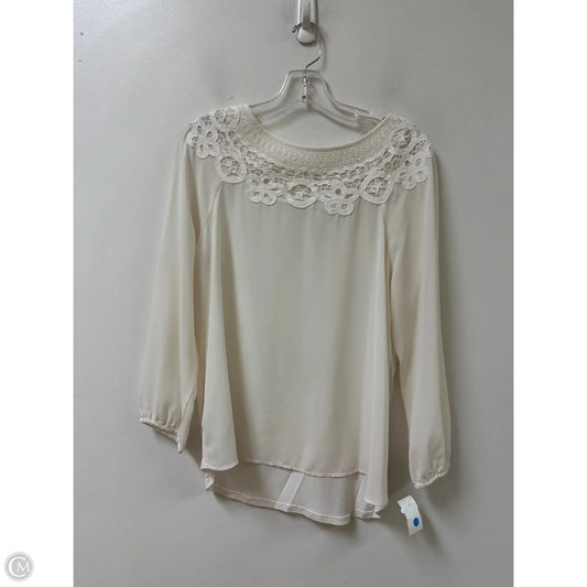 Top Long Sleeve By Loft In Cream, Size: M