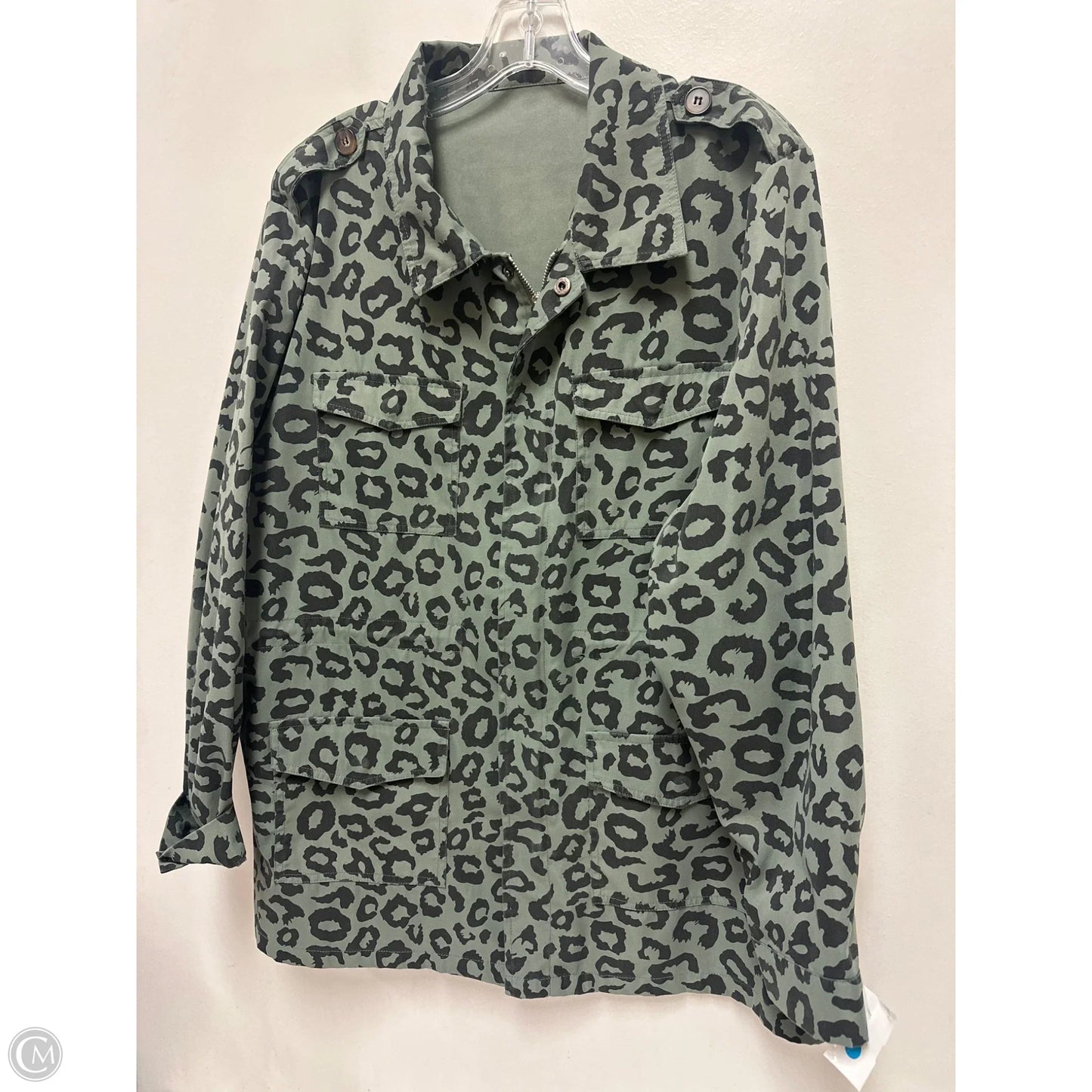 Jacket Utility By Clothes Mentor In Green, Size: 2x