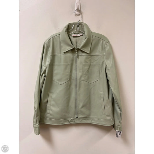 Jacket Moto By Belle By Kim Gravel In Green, Size: L