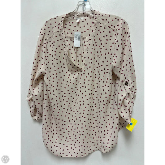 Top Long Sleeve By Maurices In Polkadot Pattern, Size: L