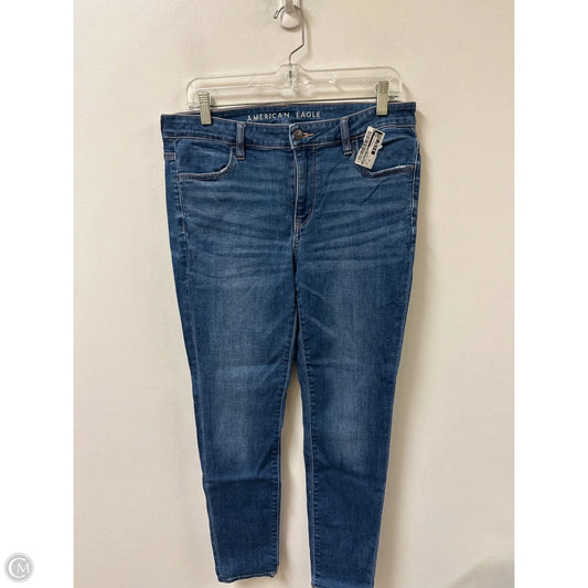 Jeans Skinny By American Eagle In Blue Denim, Size: 10