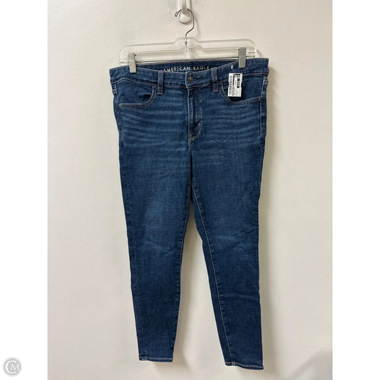 Jeans Skinny By American Eagle In Blue Denim, Size: 10