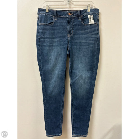 Jeans Skinny By American Eagle In Blue Denim, Size: 12