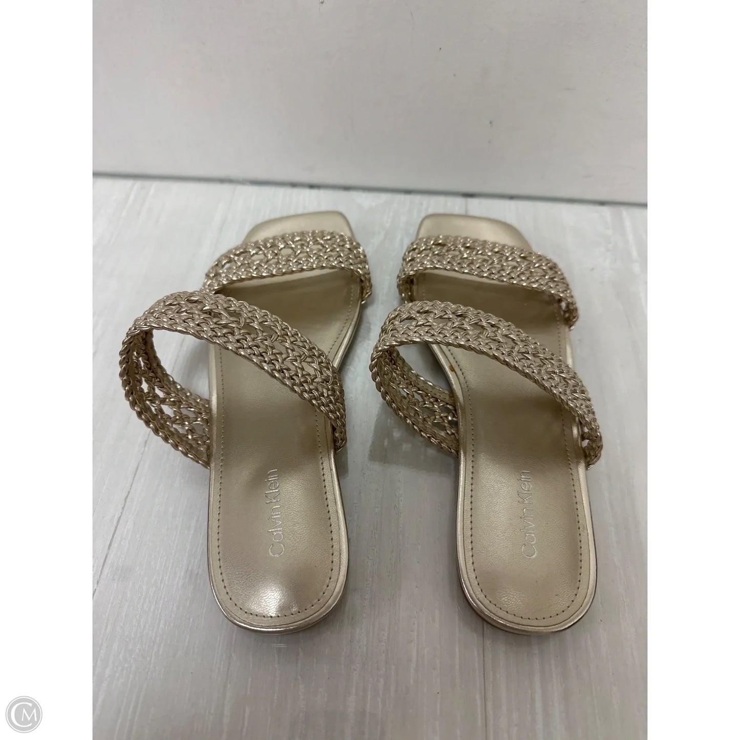 Sandals Flats By Calvin Klein In Gold, Size: 8.5
