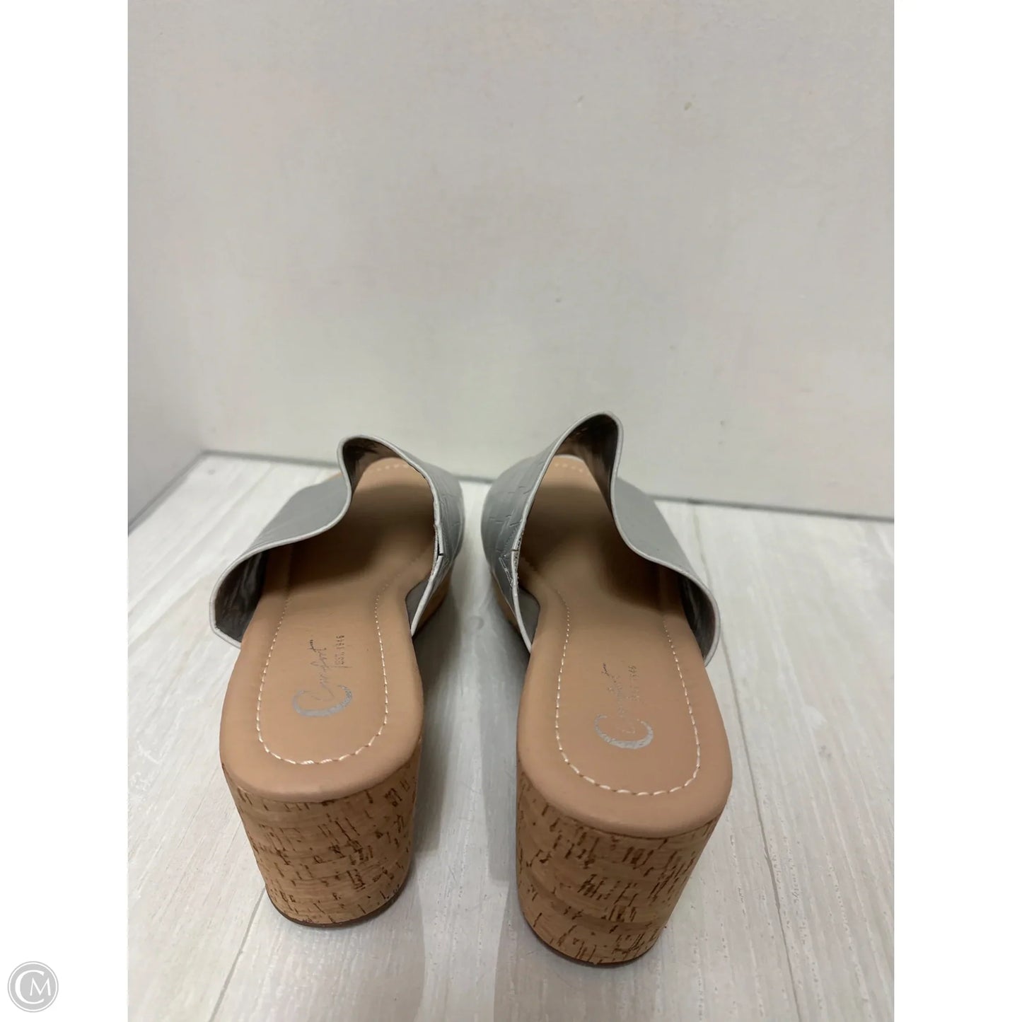 Sandals Heels Platform By Cato In Silver, Size: 8