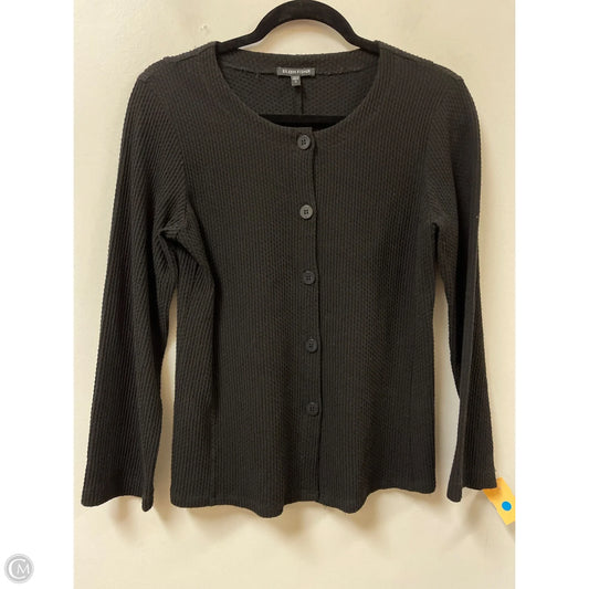 Sweater Cardigan By Eileen Fisher In Black, Size: S