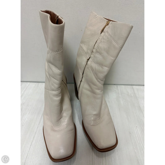 Boots Ankle Heels By Franco Sarto In Cream, Size: 10