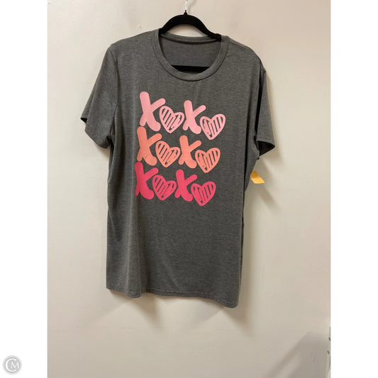 Top Short Sleeve By Clothes Mentor In Grey, Size: 1x