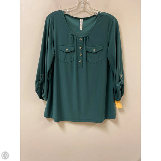 Top Long Sleeve By Perseption Concept In Green, Size: Xl