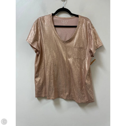 Top Short Sleeve By Loft In Pink, Size: Xl