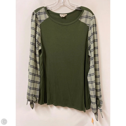 Top Long Sleeve By Betseys Boutique Shop In Green, Size: Xl