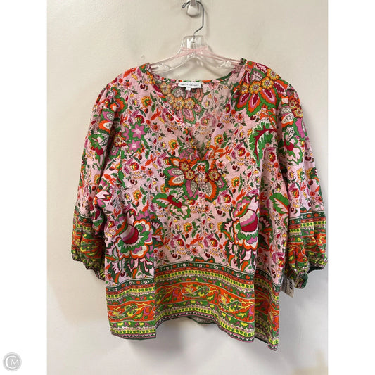 Top Long Sleeve By Gibson And Latimer In Floral Print, Size: Xl