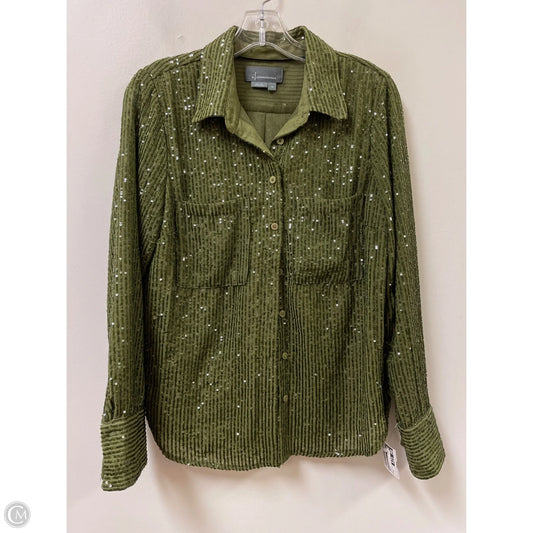 Blouse Long Sleeve By Anthropologie In Green, Size: M