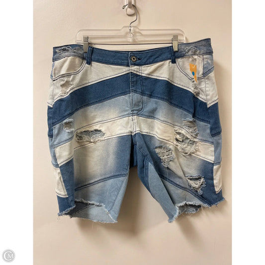 Shorts By Ashley Stewart In Blue Denim, Size: 22