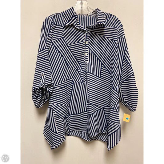 Top Long Sleeve By Cha Cha Vente In Striped Pattern, Size: L