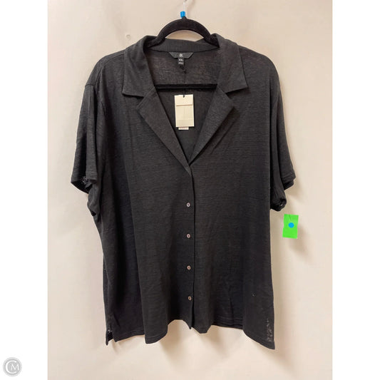 Blouse Short Sleeve By Banana Republic In Black, Size: 1x