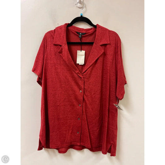 Blouse Short Sleeve By Banana Republic In Red, Size: 1x