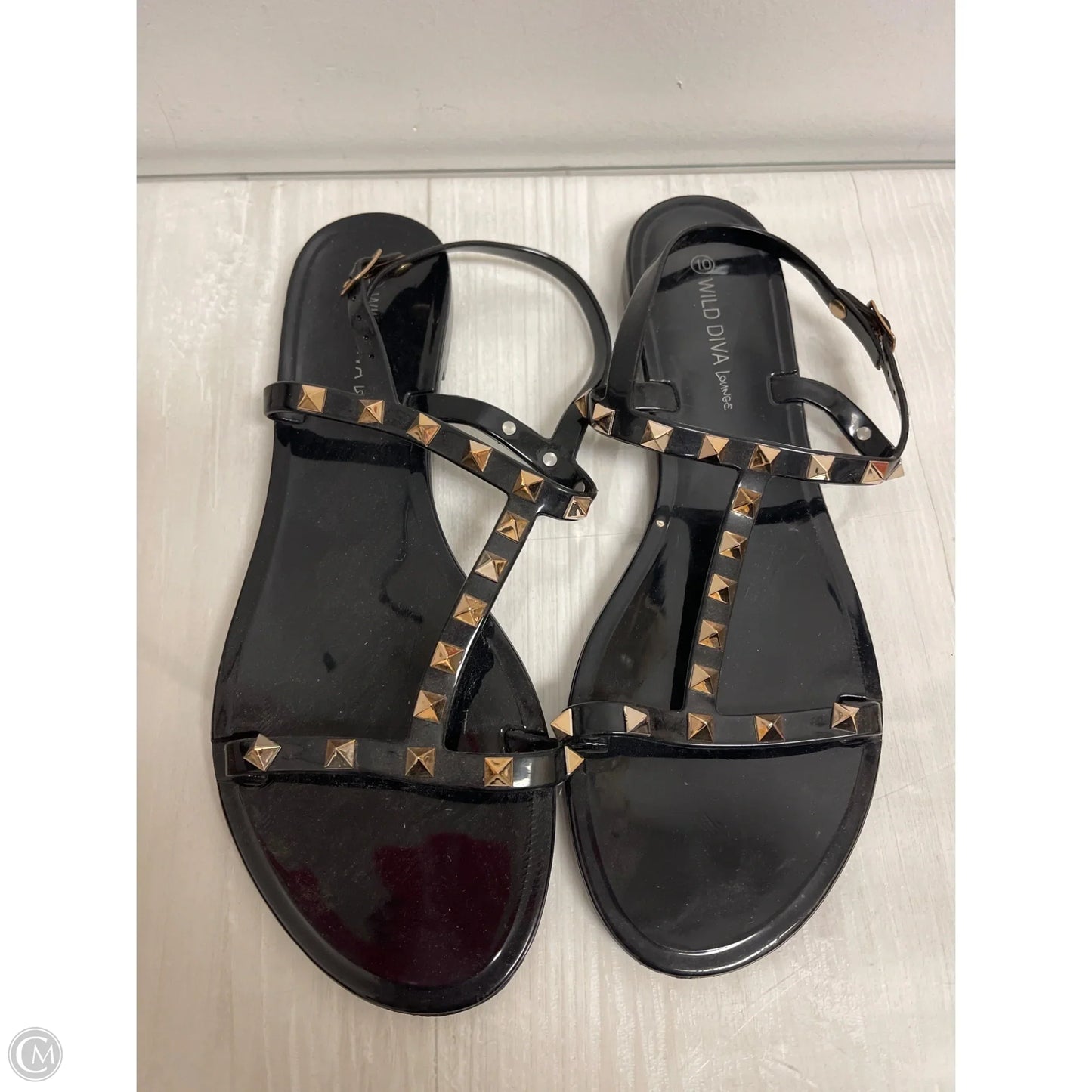 Sandals Flats By Wild Diva In Black, Size: 10