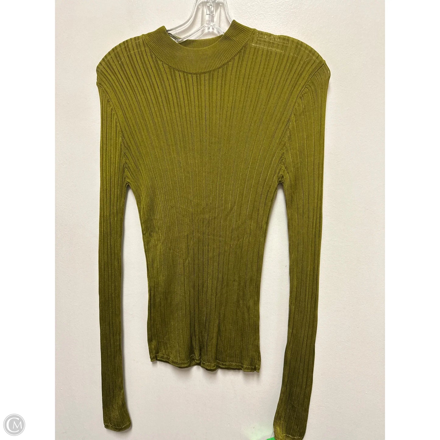 Top Long Sleeve By Zara In Green, Size: M