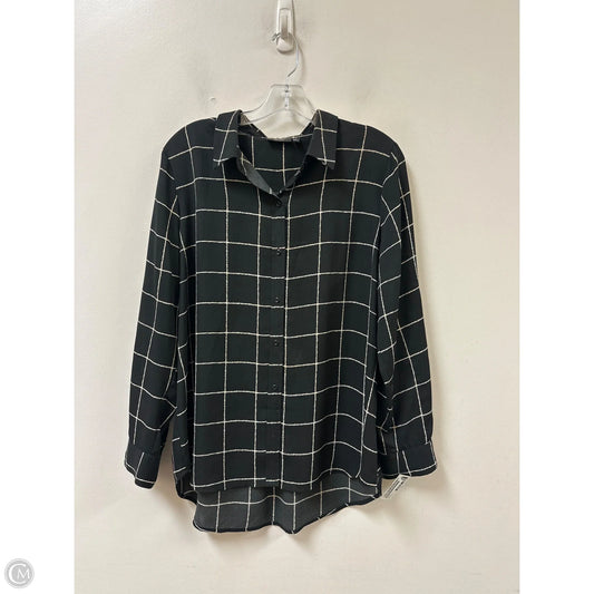 Blouse Long Sleeve By Apt 9 In Black, Size: Xl