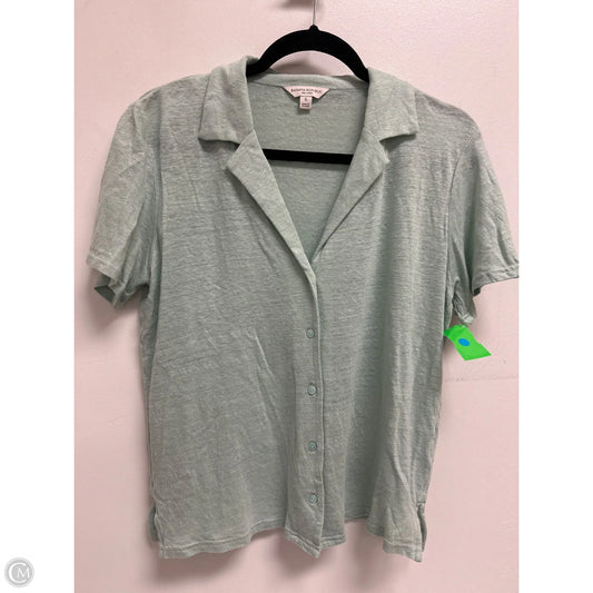 Blouse Short Sleeve By Banana Republic In Green, Size: S