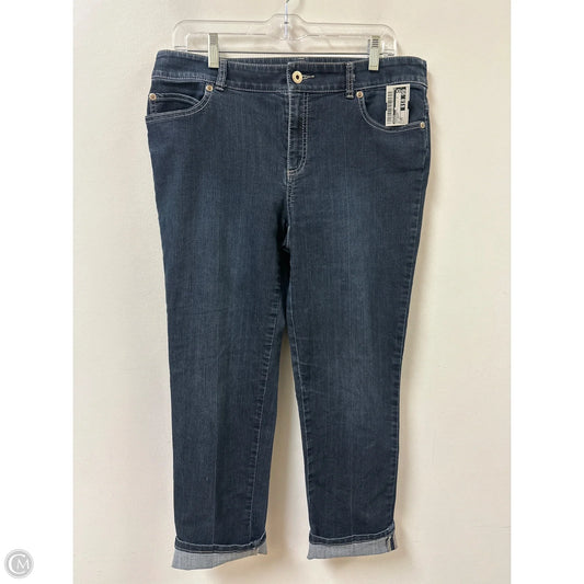 Jeans Cropped By Chicos In Blue Denim, Size: 8