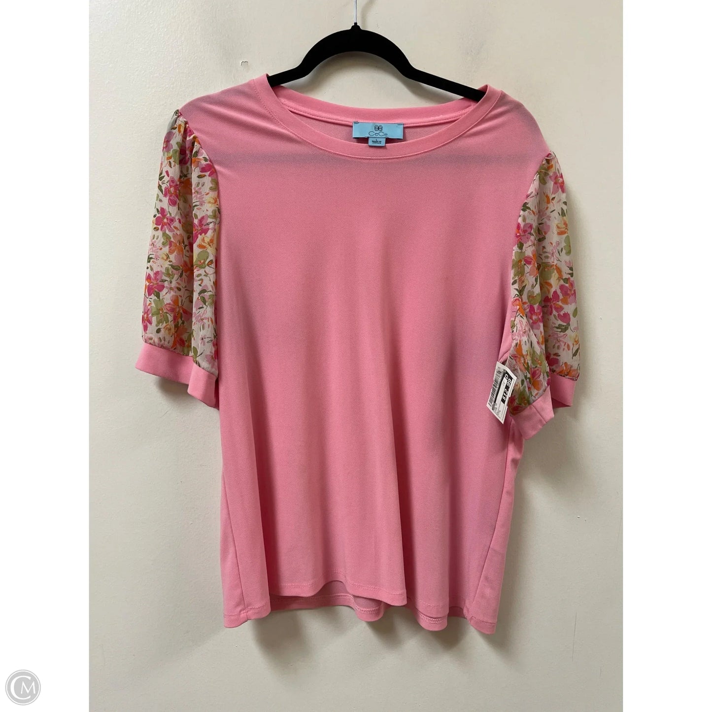 Top Short Sleeve By Cece In Pink, Size: L