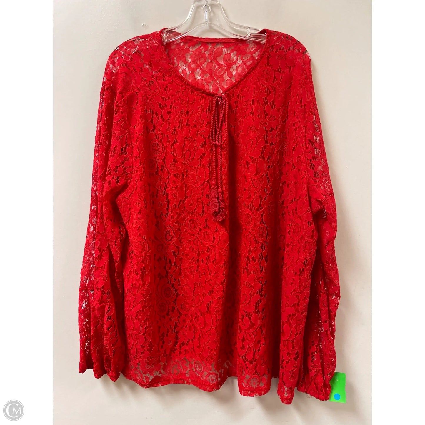 Top Long Sleeve By Clothes Mentor In Red, Size: Xl