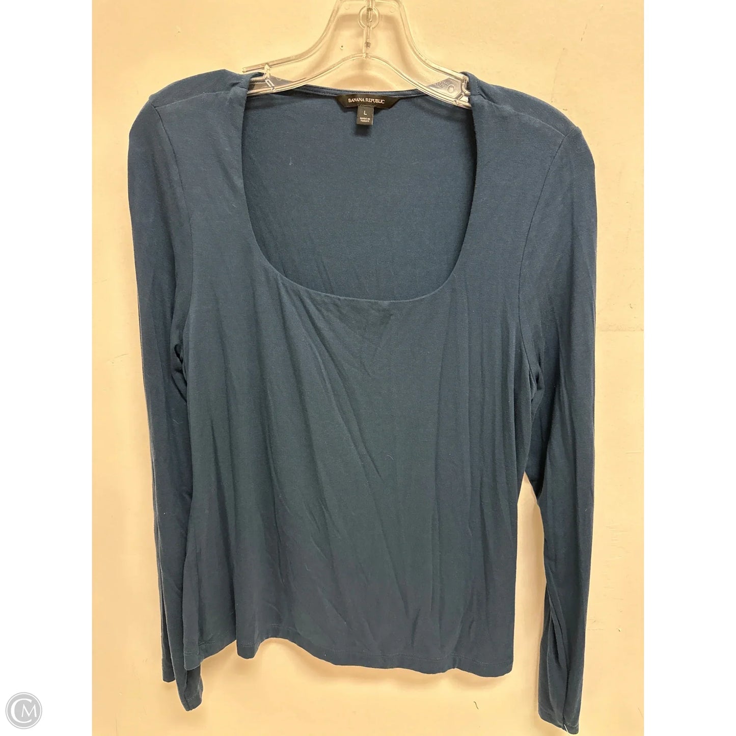 Top Long Sleeve Basic By Banana Republic In Navy, Size: L