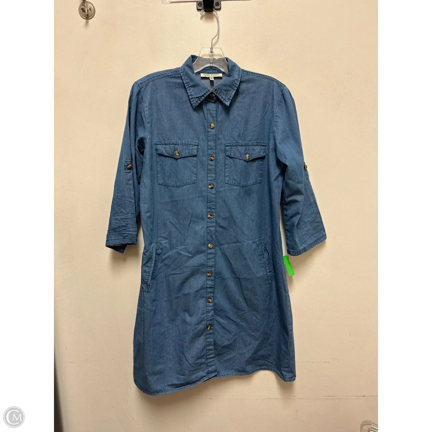 Dress Casual Midi By Speed Control In Blue Denim, Size: M