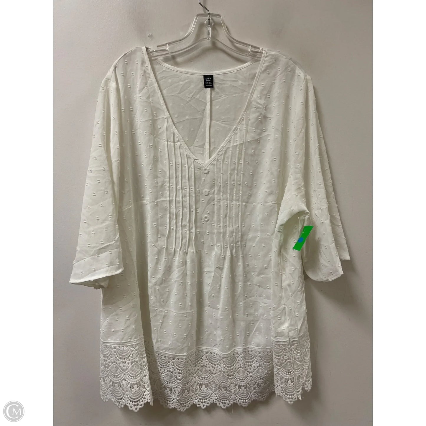 Top Long Sleeve By Shein In White, Size: 4x