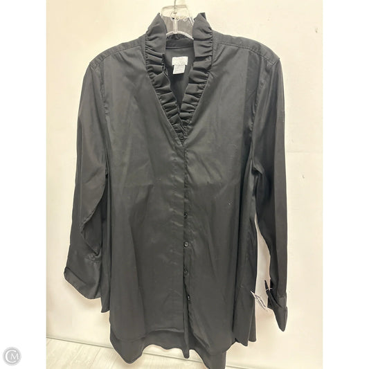 Tunic Long Sleeve By Chicos In Black, Size: L