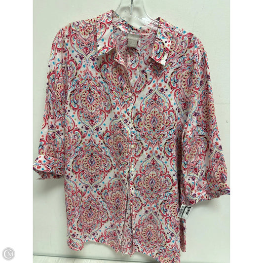 Tunic Long Sleeve By Chicos In Multi-colored, Size: L