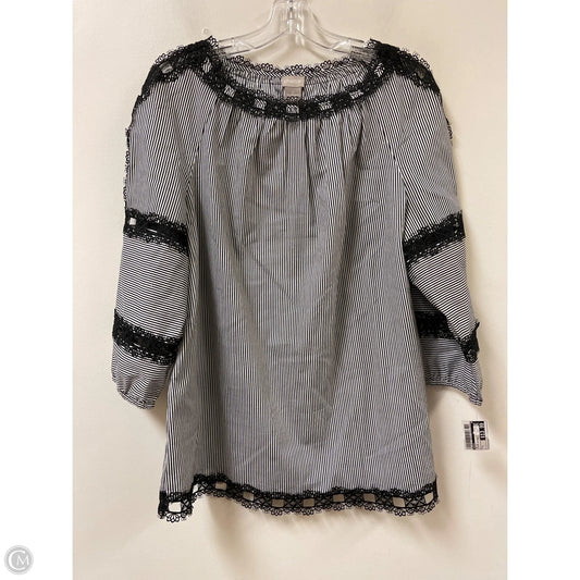 Top Long Sleeve By Chicos In Striped Pattern, Size: L