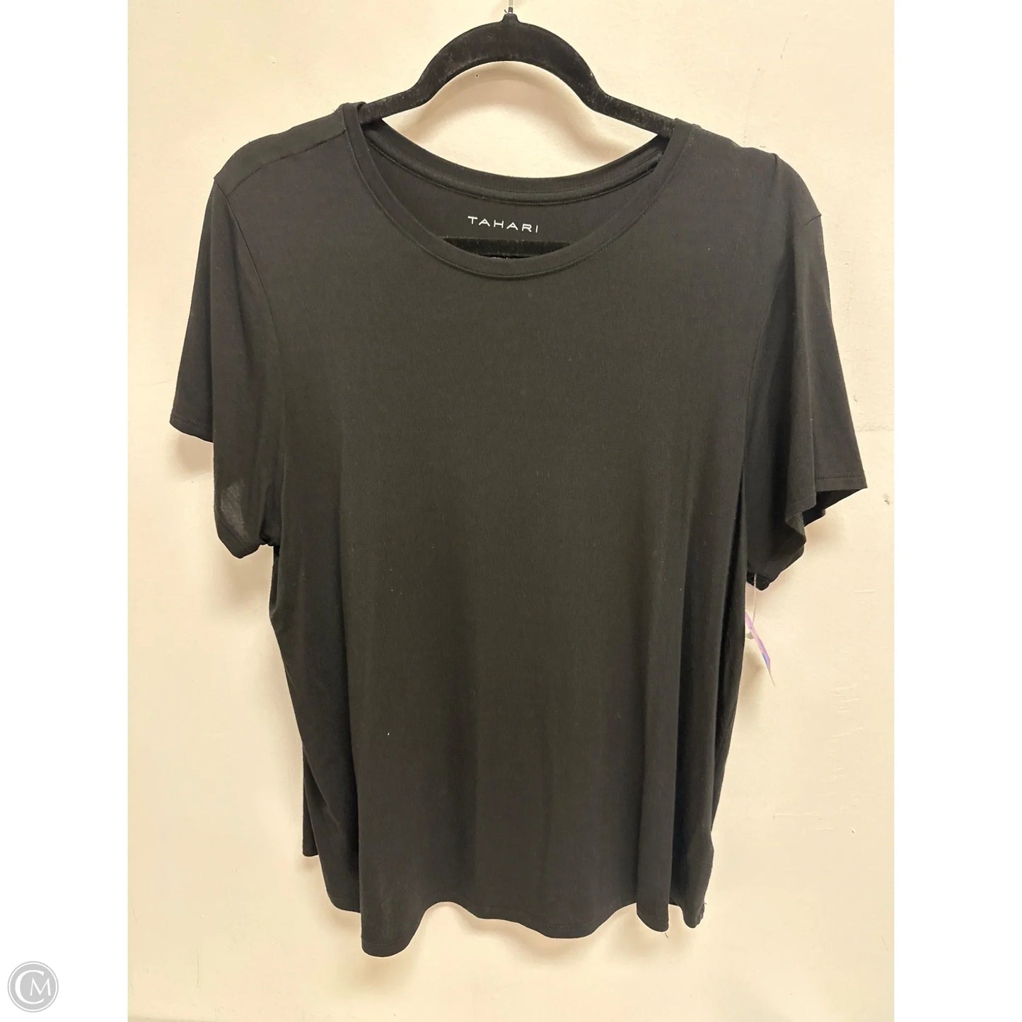 Top Short Sleeve Basic By Tahari In Black, Size: Xl