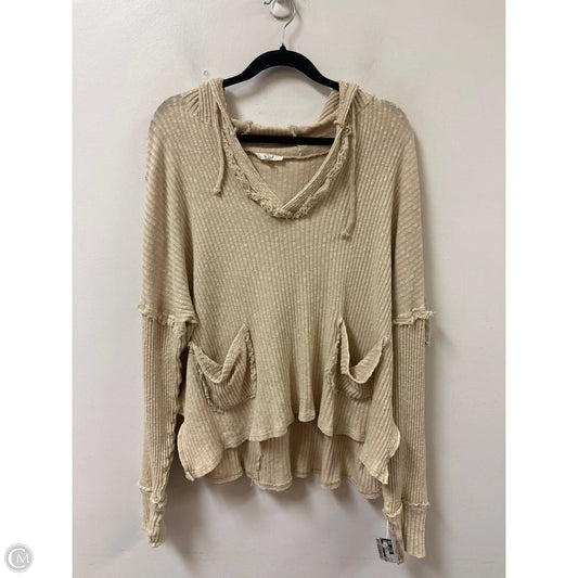 Sweatshirt Hoodie By Easel In Cream, Size: M