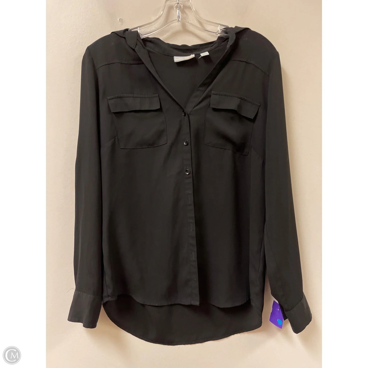 Blouse Long Sleeve By New York And Co In Black, Size: S