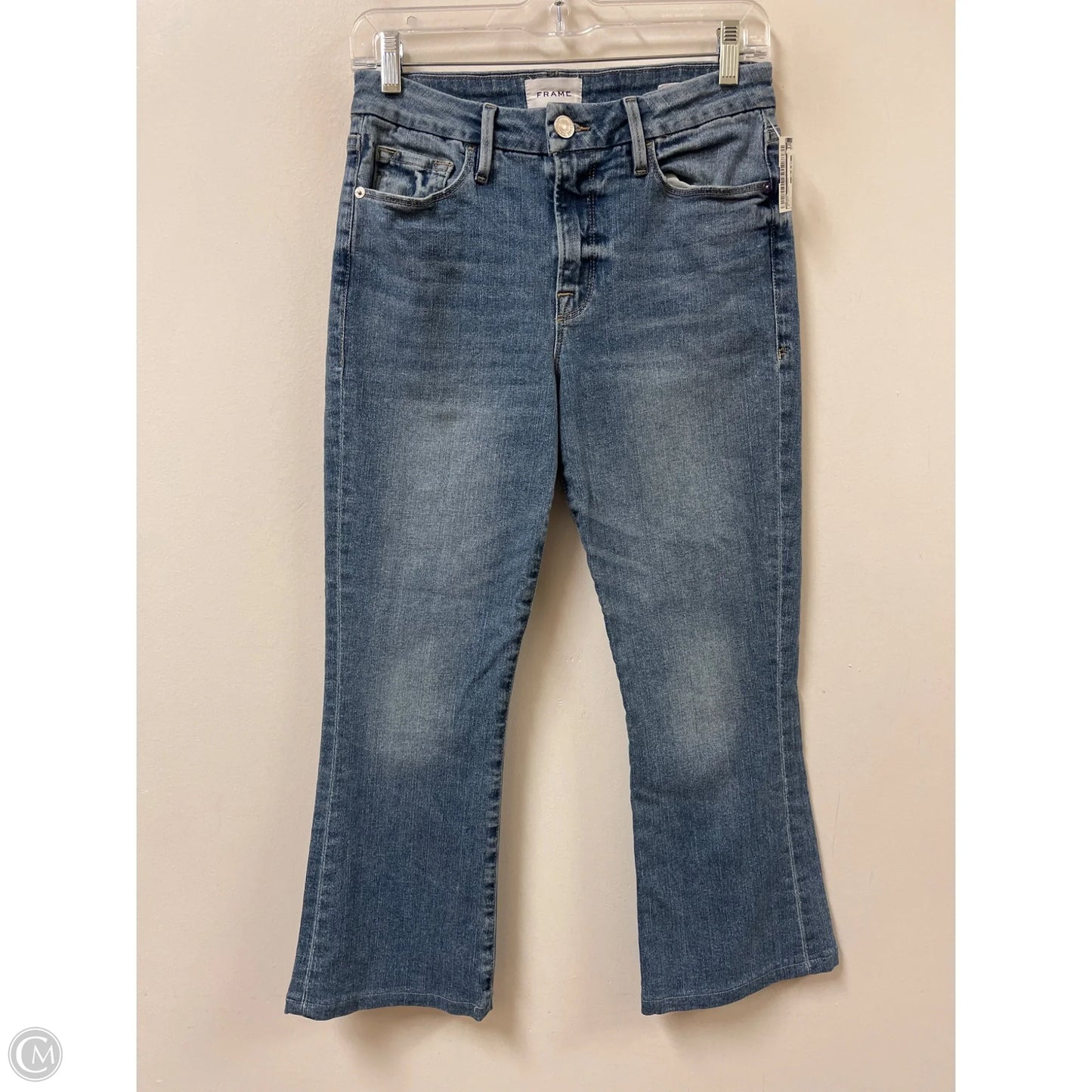 Jeans Cropped By Frame In Blue Denim, Size: 4