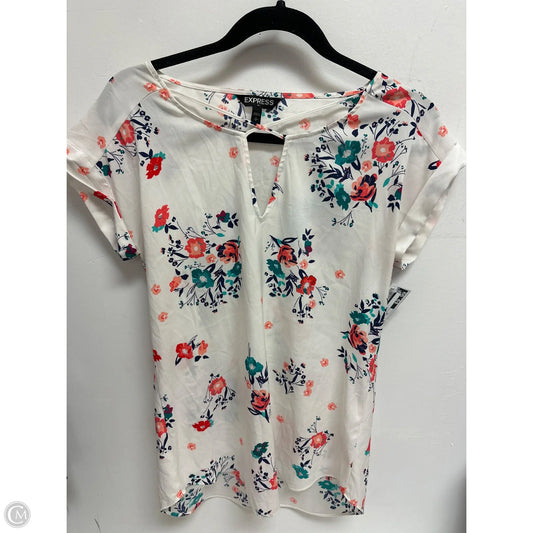 Top Short Sleeve By Express In Floral Print, Size: Xs