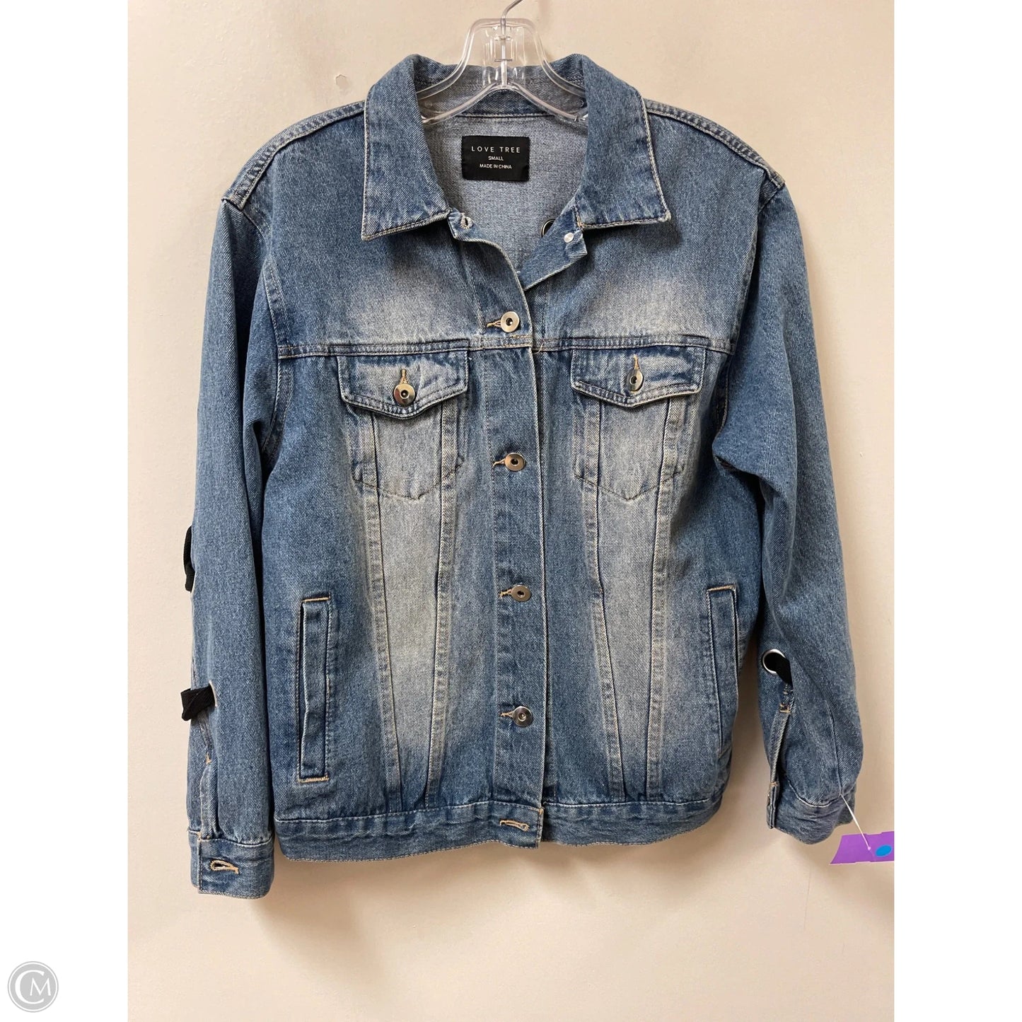 Jacket Denim By Love Tree In Blue Denim, Size: S