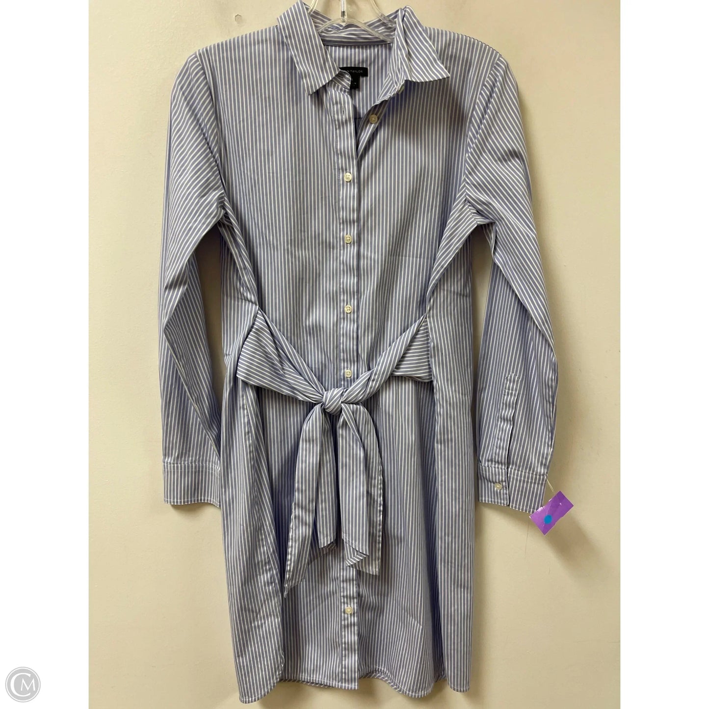 Dress Casual Midi By Ann Taylor In Striped Pattern, Size: S