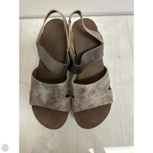 Sandals Heels Wedge By Corkys In Bronze, Size: 10